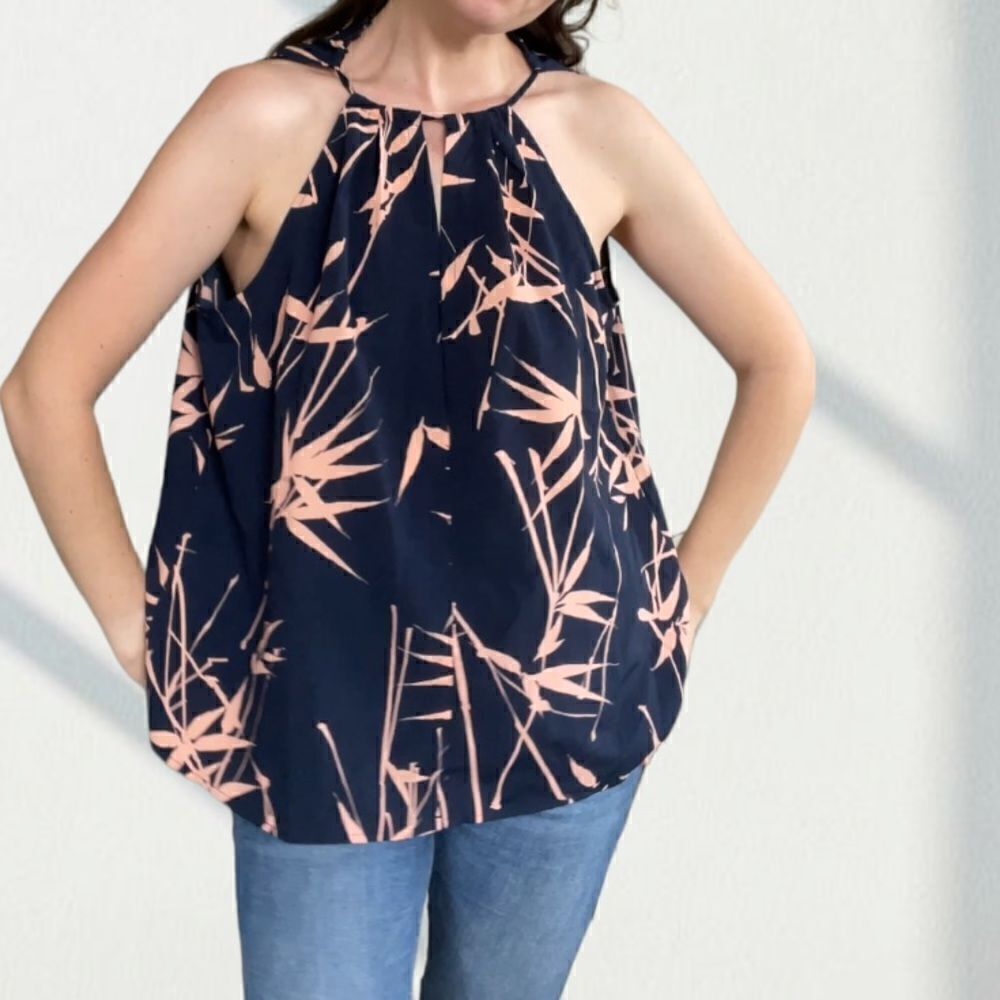 Banana Republic Floral Tropical Tie Tank Top NWT L